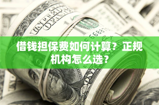济南借钱担保费如何计算？正规机构怎么选？